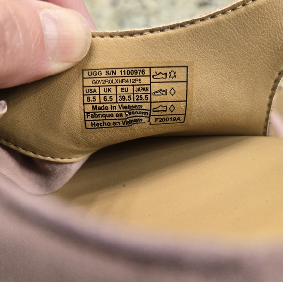 UGG Camilla Pink Dawn 8.5 B (M) Espadrille Suede Platform Wedge Sandal - Picture 11 of 12